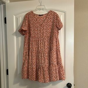 SHEIN Vibrant Orange Floral Dress